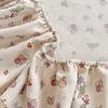 Thickened Coarse Cotton Printed Fitted Sheet Set: Non-Slip, Stain-Resistant, Fully Enclosed Mattress Protector, Three-Piece.