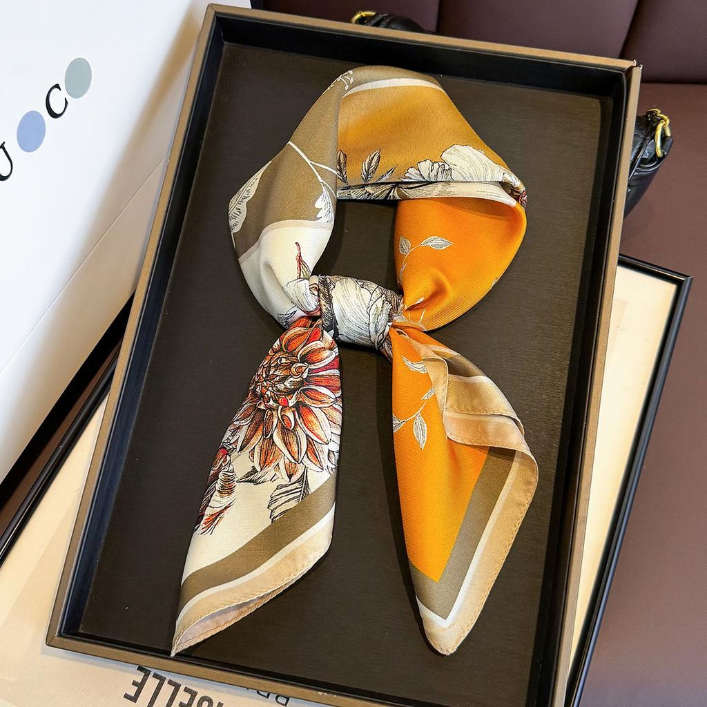 100% Natural Twill Silk Scarf for Women Neck Double side Shawl Wrap Square Neckerchief Hijab Bandana bufandas Écharpes Scarves