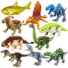 Jungle Adventure Beast Animals Tiger Bear Jurassic Park World Dinosaurs Elephant Model Building Blocks Figure Toys For Children