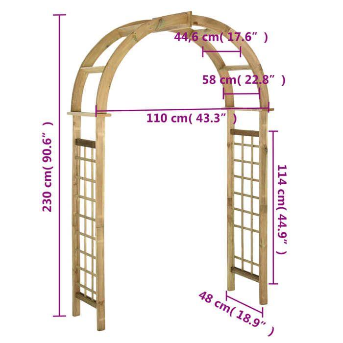 VidaXL Arche avec treillis Bois de pin vert imprégné