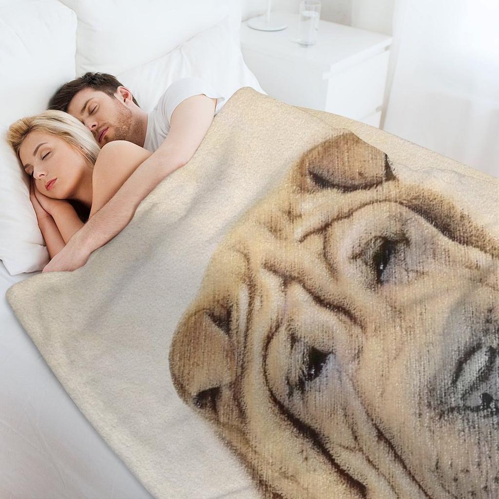 Coperta da Divano Shar Pei Coperta Ultra Morbida Accogliente per Riposini Sonno