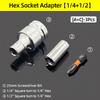 1/4" 3/8” 1/2” Square Drive To 1/4" Hex Shank Socket Adapter Converter Quick Change Bit Holder Repair Hand Tools Accessories