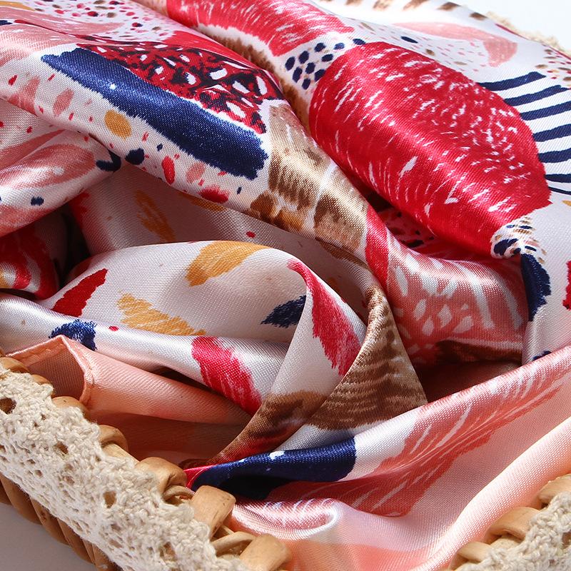 Wysokiej jakości luksusowe jedwabne szale z pałąkiem na głowę szaliki szalik dla kobiet łańcuszek jedwabny szal damski dekoracyjny szal