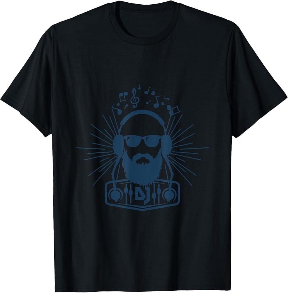 Hipster DJ With Beard And Headphones Music Gift T-Shirt Unisex T-Shirt XXXXL