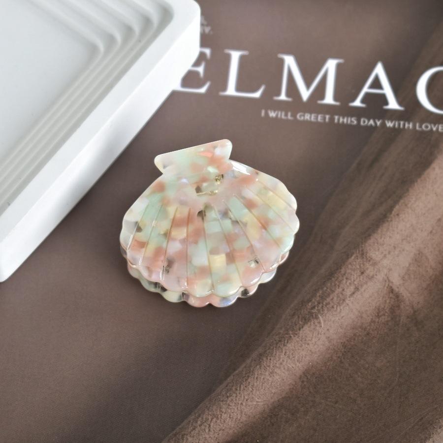 Unique Korean Hair Clips for Women Small Colorful Originality Shell Shape Hair Claws, Acetate Material Hair Accessories