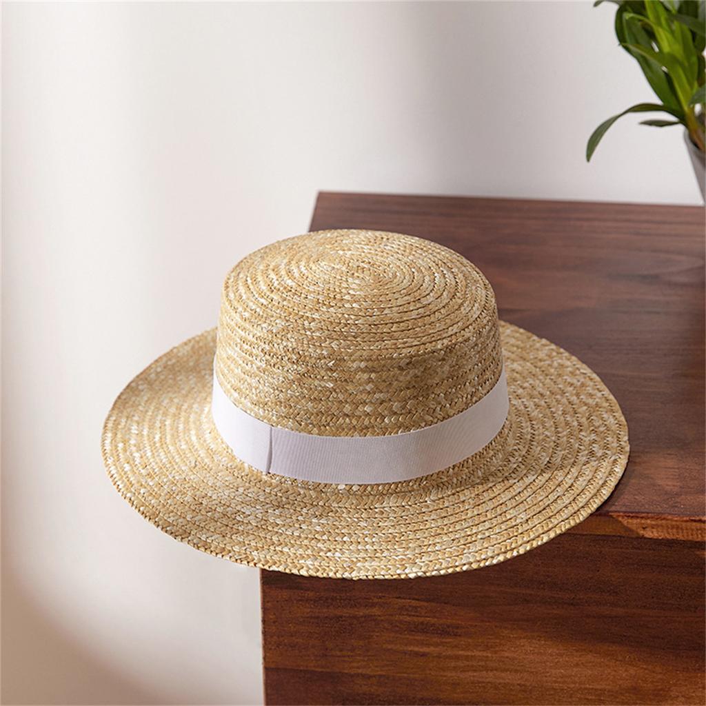 Sun Hats For Women Summer Adjustable Sun Protection Wide Brim Straw Boater Hat For Outdoor Beach Travel Fishing