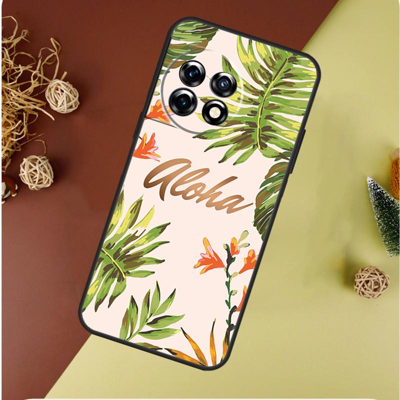 Summer Plant Palm Green Leaf Aloha For OnePlus 13 13R 12 12R 11 9 10 Pro 8T 9RT 10T 10R Nord 4 CE 2 3 Lite N20 N30 Phone Case