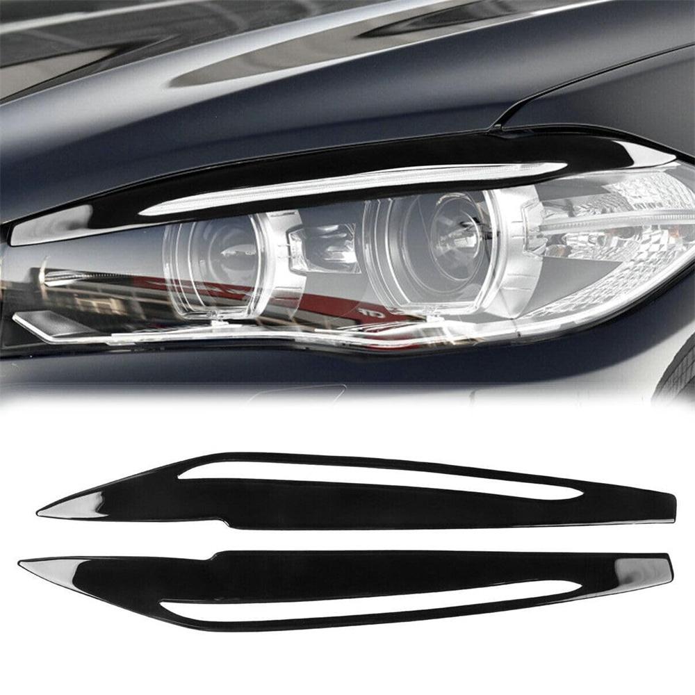Piano Black Headlight Eyelids Eyebrows Eyelid Eye Lid For BMW X5 F15 2014-2018