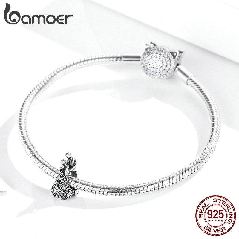 BAMOER Wedding Party Metal Beads for Women 925 Sterling Silver Charm Jewelry fit Original Bracelet & Bangle