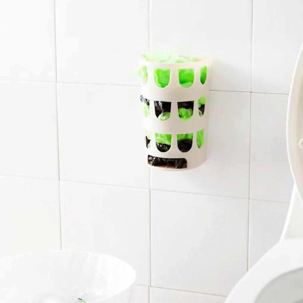 Newest Hanging Storage Bag Plastic Holder Wall-Mounted Grocery Dispenser Practical Clutter Boxes Garbage Bag Organizer