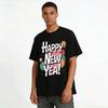 Retro Fun Happy New Year Graphic Print Casual Top Pure cotton T-shirt