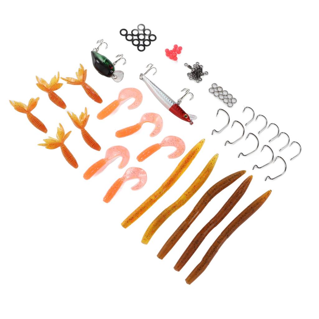 67PCS Fishing Lures Kit Bait Tackle Kit with Hard and Soft Bait Jigs Fishing Hooks for Freshwater and Saltwater