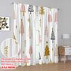2pcs,2D plane printing Contemporary Curtains Christmas Trees Gold Versatile Polyester Fabric (without rod) Room Decor Ldeal for