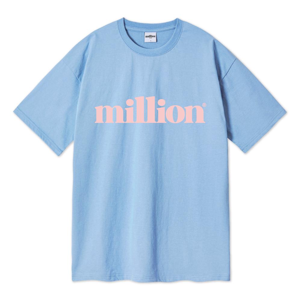 Million Day Million Big-Logo Over T-Shirt (A Type) Sky Blue/L