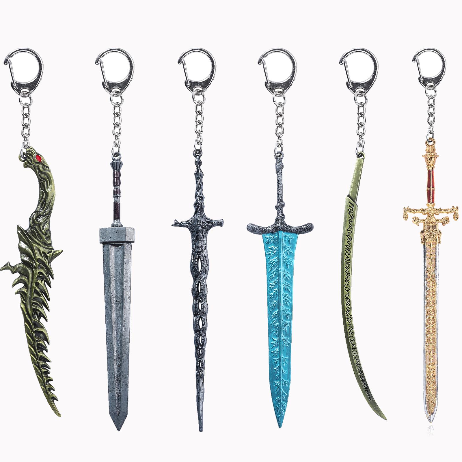 14cm Anneau Lame de Lune Sombre Porte-clés Eldens Croc du Chien de Chasse Porte-clés Accessoires Cosplay Ventilateurs Hommes Femmes Bijoux de Sac à Dos