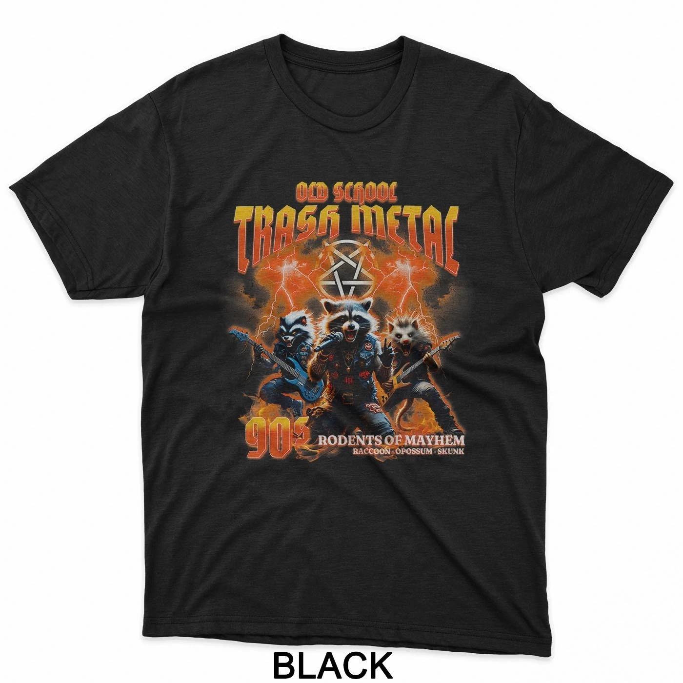 Raccoon Punk Rock Music Trash Metal Heavy Metal Raccoon T-Shirt S
