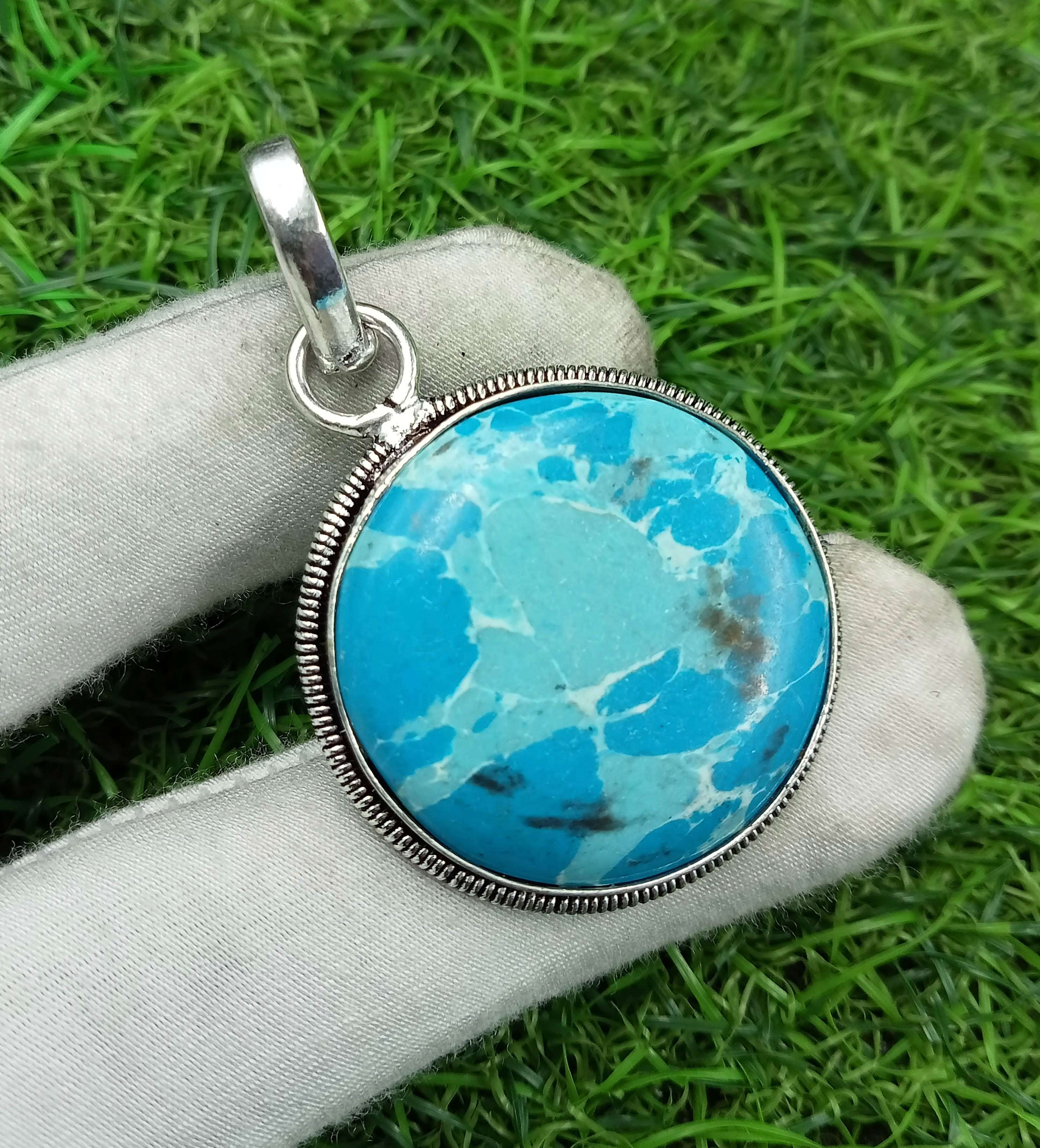 

Larimar Gemstone 925 Серебряный кулон с покрытием DEP-42