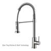 Black Rotatable Dual-Speed Kitchen Faucet with Spring Design for Hot and Cold Water