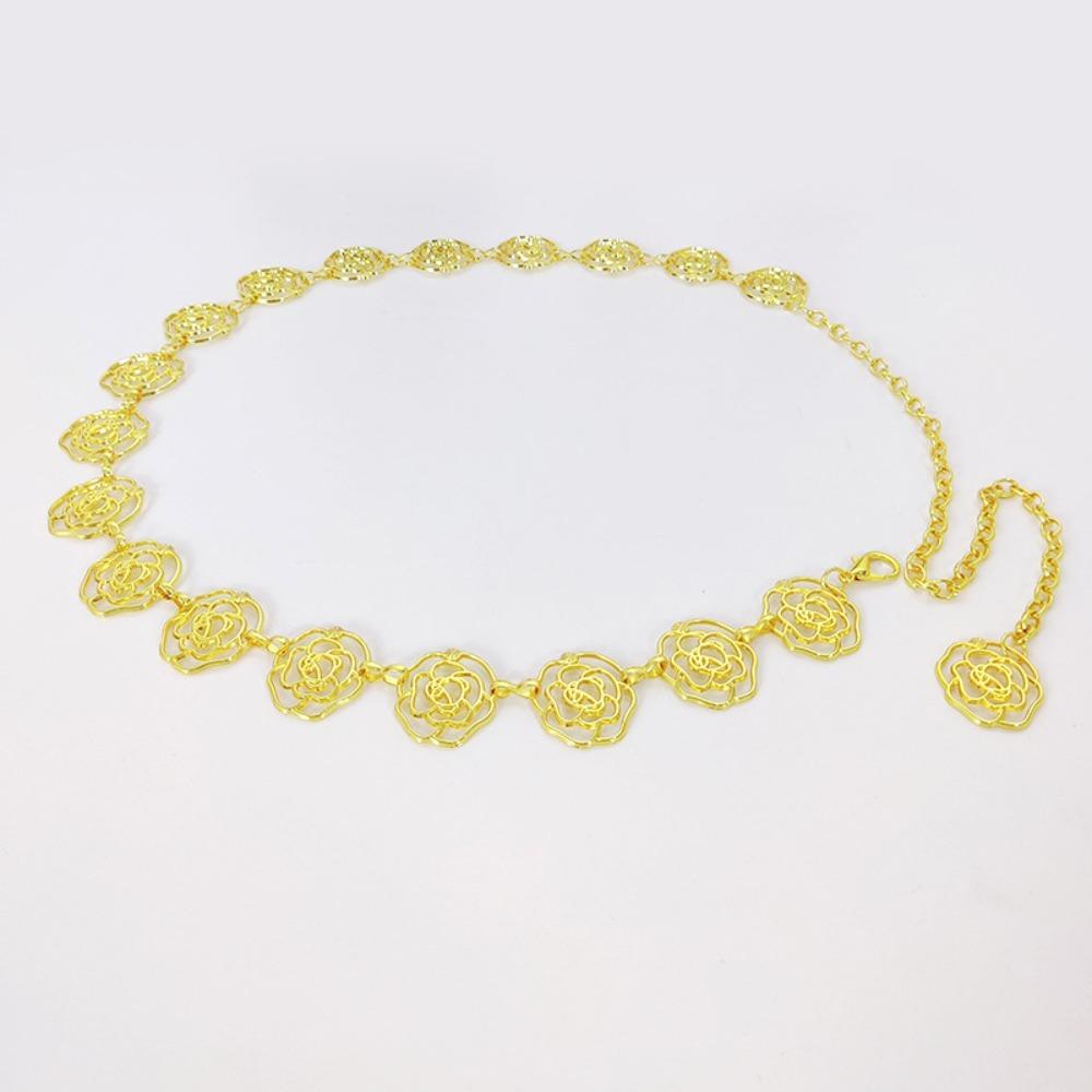 

Регулируемые металлические ремни Полый ремень для украшения юбки Модный металлический ремень с кончо Женский золотой