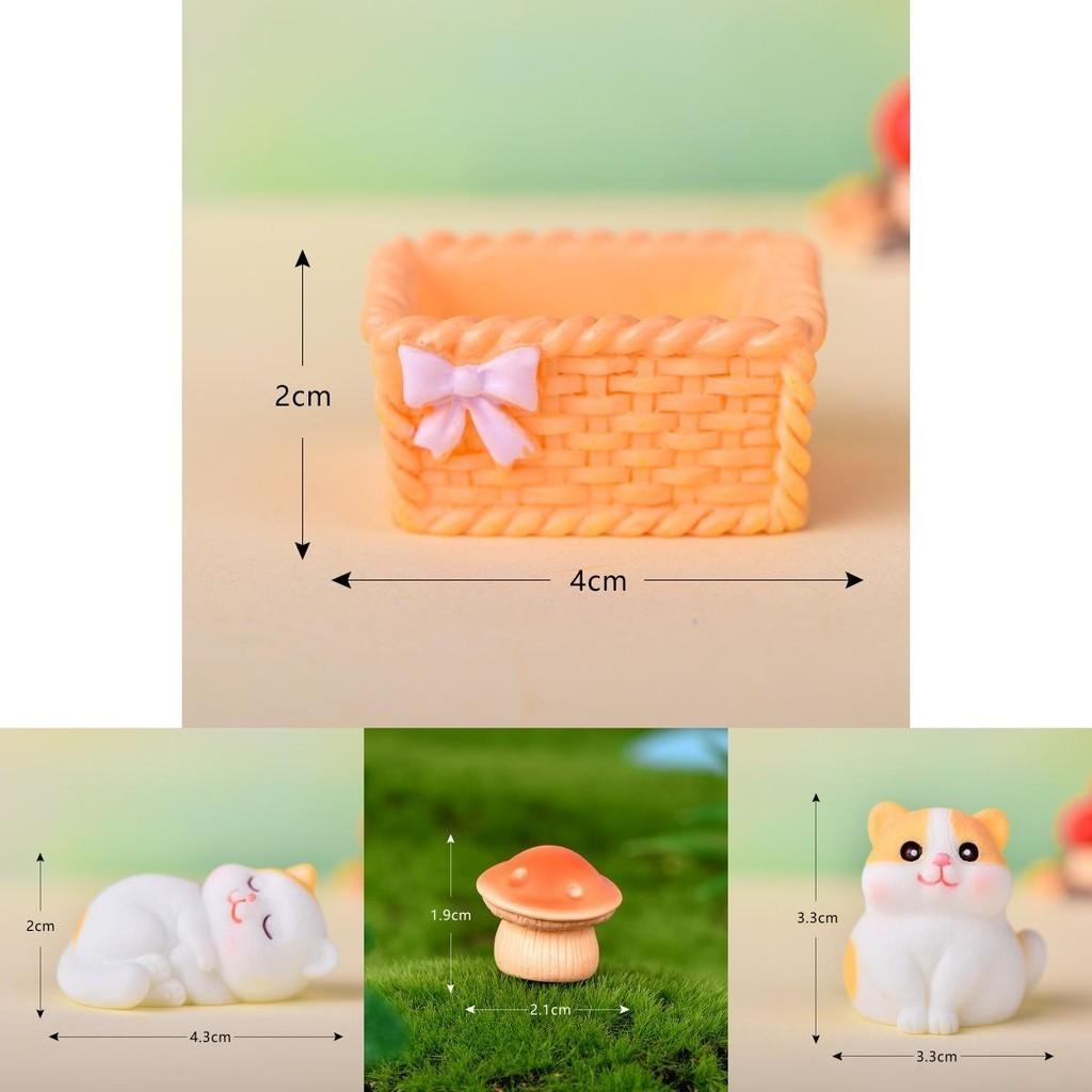 Entzückende getigerte Katze aus Harz für DIY Miniaturgartendekoration