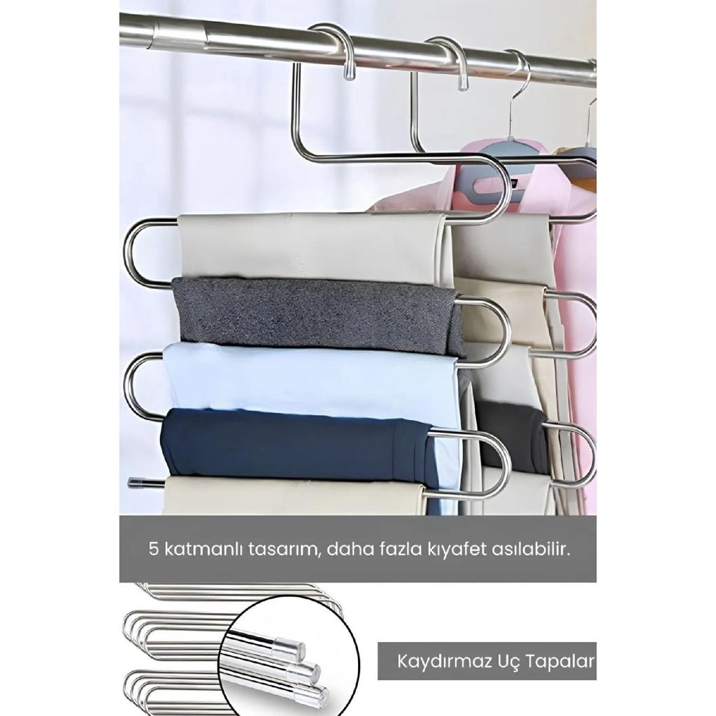 5 Tiers Trouser Hanger Scarf Shawl Dress Clothes Scarf Tie Hanger Towel Closet Organizer