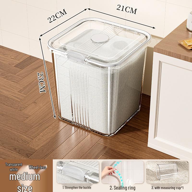 Rotatable Household Rice and Grain Storage Box: Insect & Moisture-Proof, Sealed, Compartmented Bucket