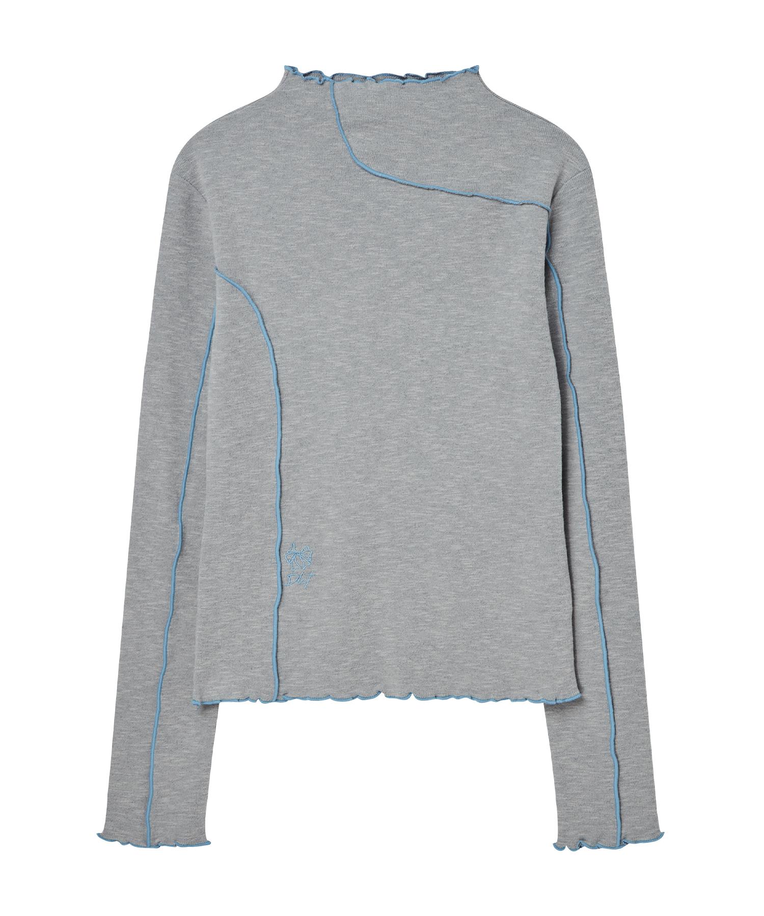 Deliscent Line Half-Neck Turtleneck [Gray] Gray/Free