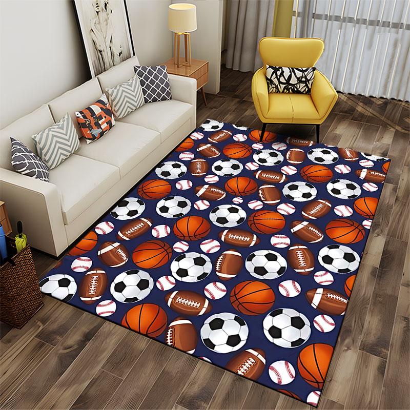 Sports Ball Pattern Carpet suitable as a non-slip mat for the living room or bedroom sofa