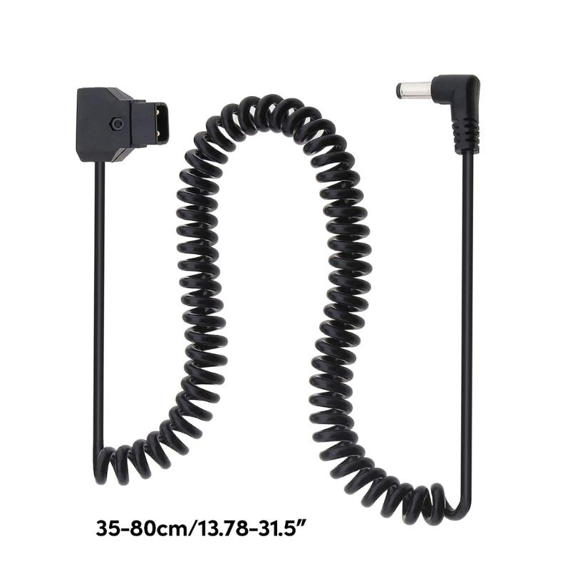D-Tap to DC5.5x2.1MM Right Angle Coiled Cable Monitors Power Cable for Bmcc Bmpc Camera Power Cord 35cm Unstretched Wire