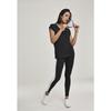 T-shirt Femme - Urban Classic - Col V - Manches Courtes - Coupe Loose - Noir