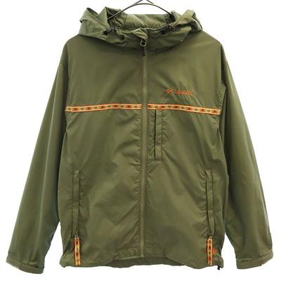 One Point Embroidery Nylon Jacket S Khaki Outdoors Women Used