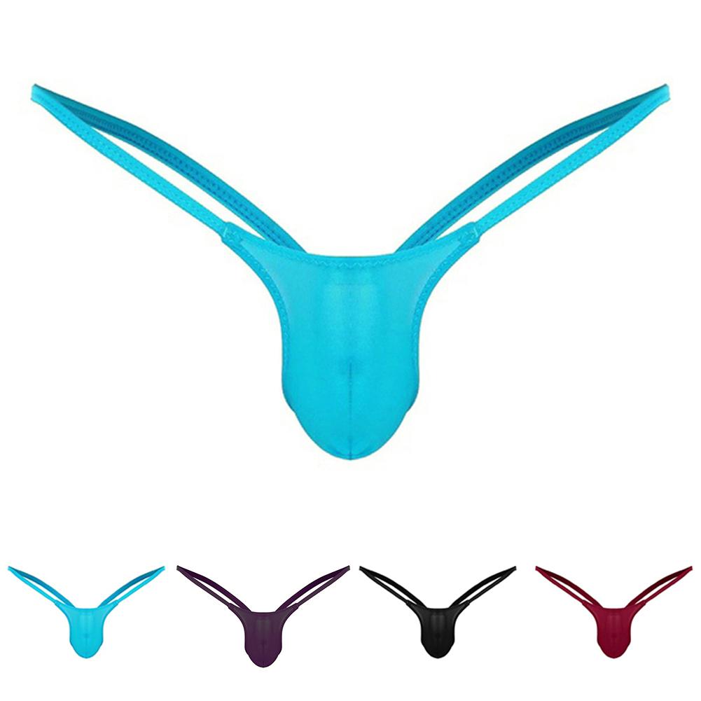 T-back Underwear Briefs Tanga Bulge pouch Knickers Low rise Solid Plus size