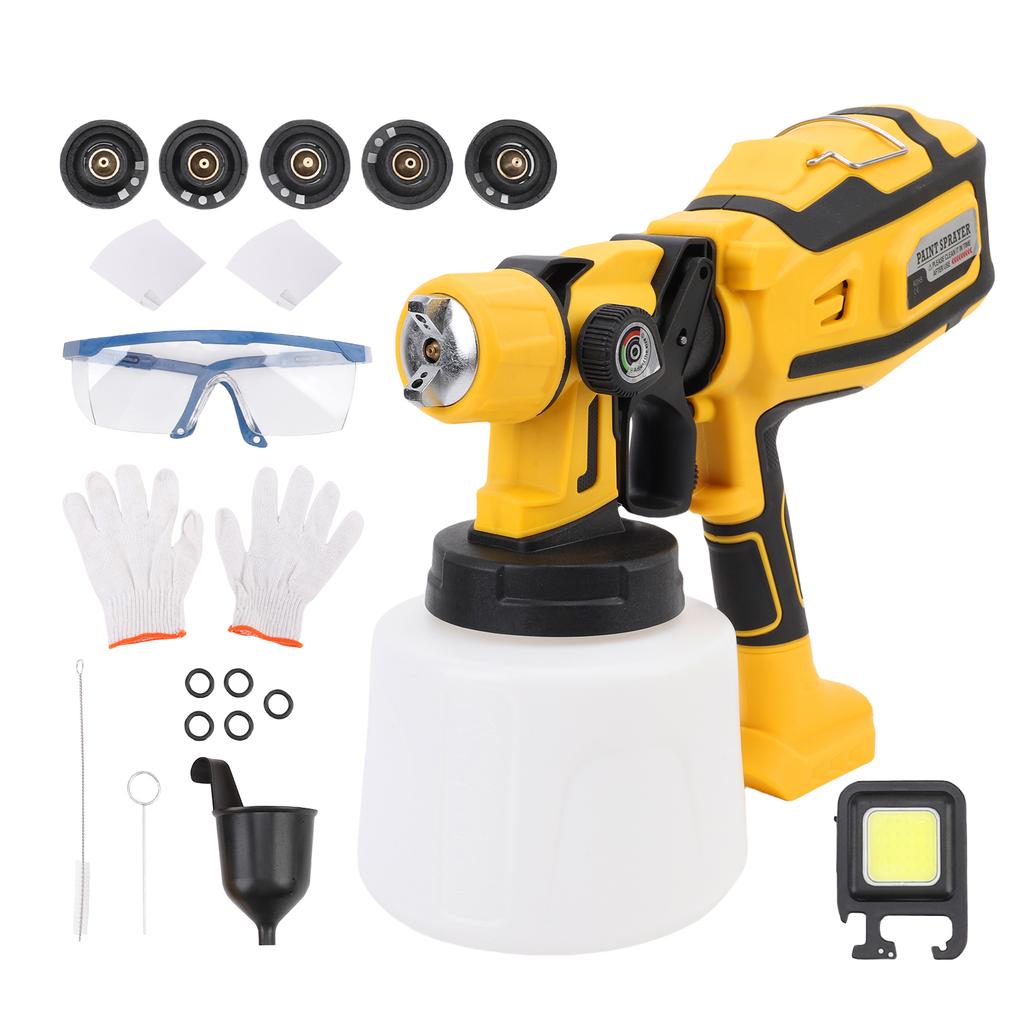 Paint Sprayer Tool, 800W Electric Spray Paint Gun with 5 Nozzles, Detachable Light, 3 Spray Patterns, Easy To Clean