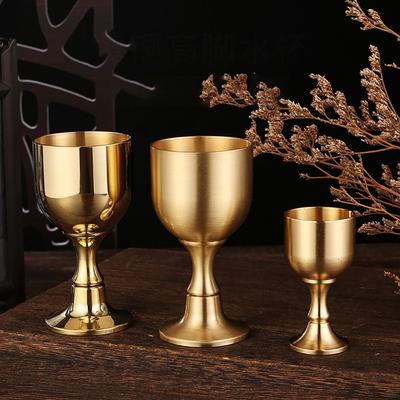 1Pcs Copper Wine Goblet Metal Liquor Cup Durable Brass Chalice Cup  for Party Home Accessories