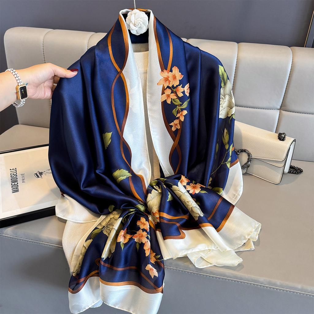 Women 180*90cm Fashion Beautiful Soft Silk Scarves Female Lady Shawl Hijab Wrap Foulard Bandanna Muffler Beach Pareo