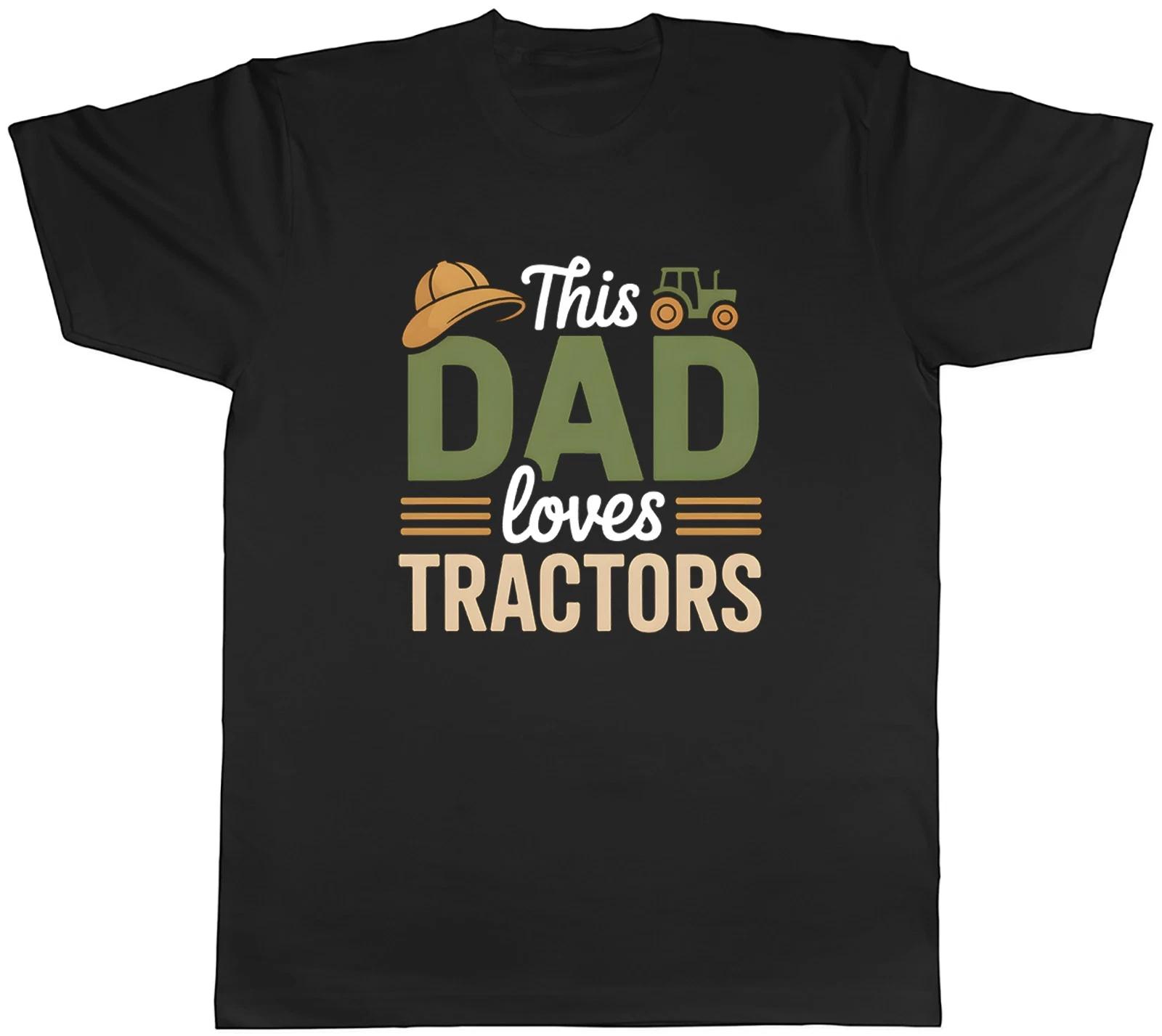 This Dad Loves Tractors Farming Farmer Mens T-Shirt Tee Gift Top XS