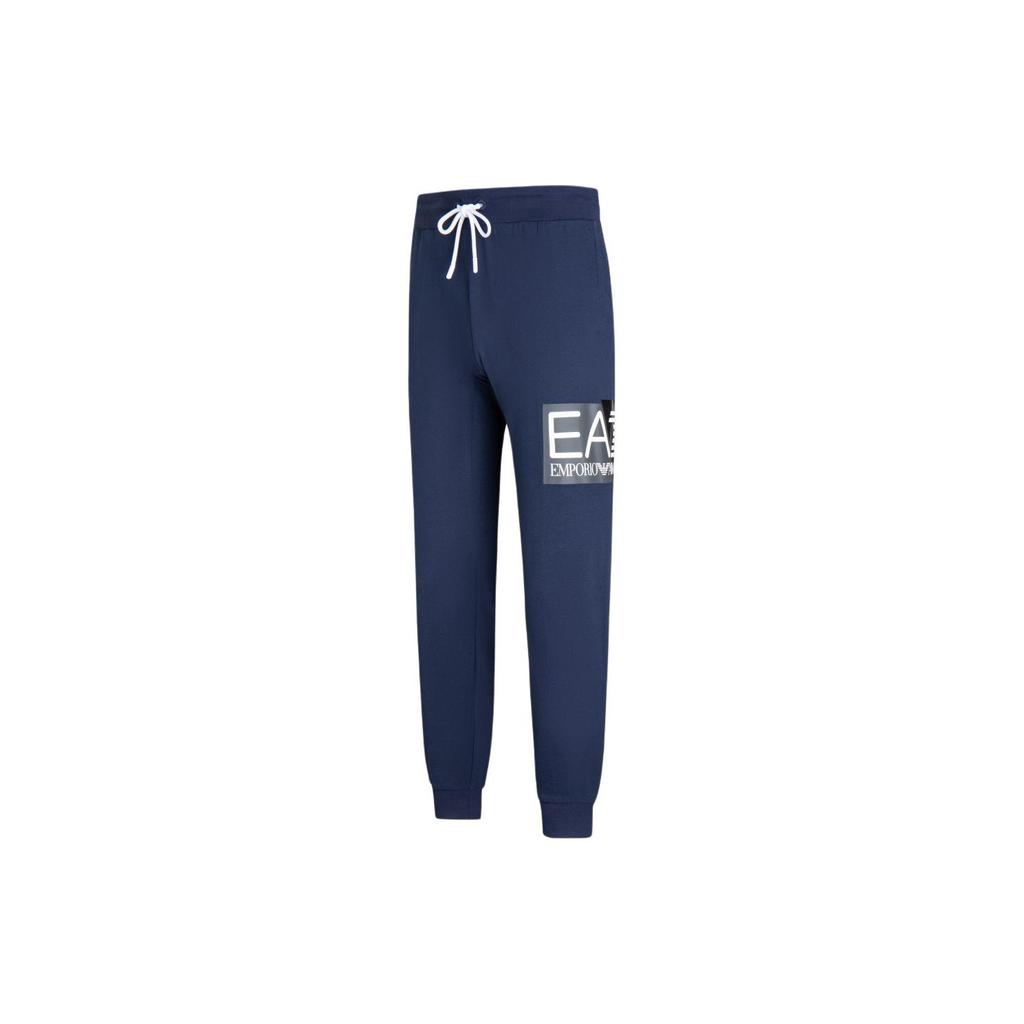 Emporio Armani EA7 Logo Print Cuffed Casual Pants Men Bottoms Navy-Blue 3DPP73-PJ05Z-1554