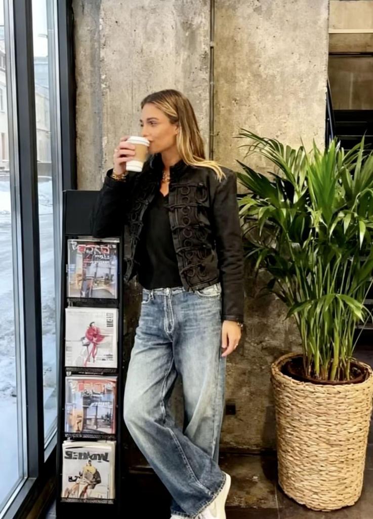 Giacca Casual da Donna Europea e Americana con Collo Alto e Dettagli a Bottone a Rana