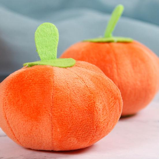 Yousheng Dog Plush Toy Decorative Relieve Boredom Orange Sounding Pumpkin Mini Stuffed Doll for Home