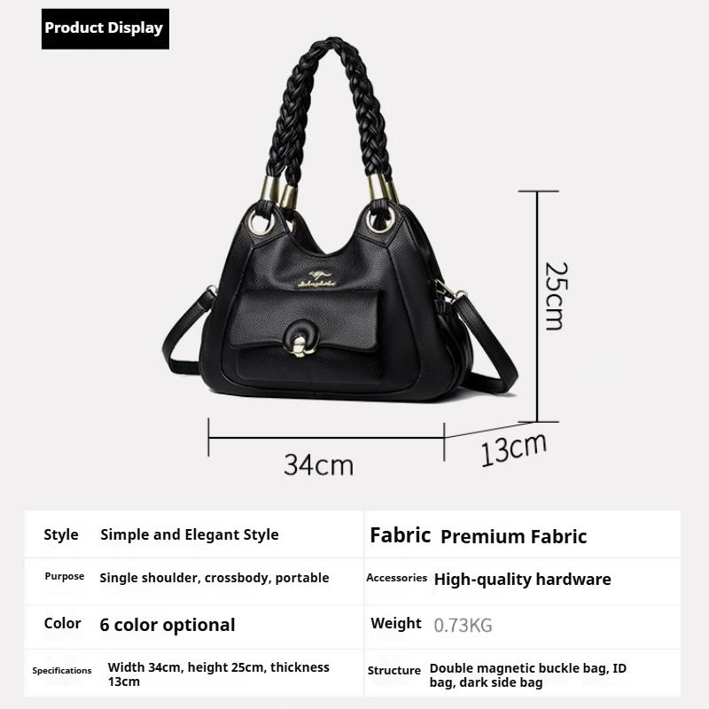 New Style Stitching Handbag Large Capacity Bag Messenger Bag Women's High-end Fashion All-match Tote Bag
