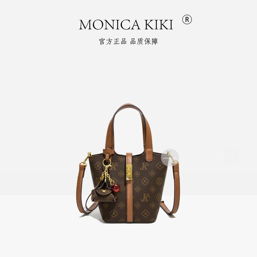 European and American trendy high-end sense retro printing portable bucket bag women's 2025 new large-capacity fashion versatile messenger bag