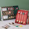 6Pcs/Set Stainless Steel Spoon Fork Set Santa Claus Snowman Deer Christmas Tree Hat Decor Tableware Holiday Party Supply