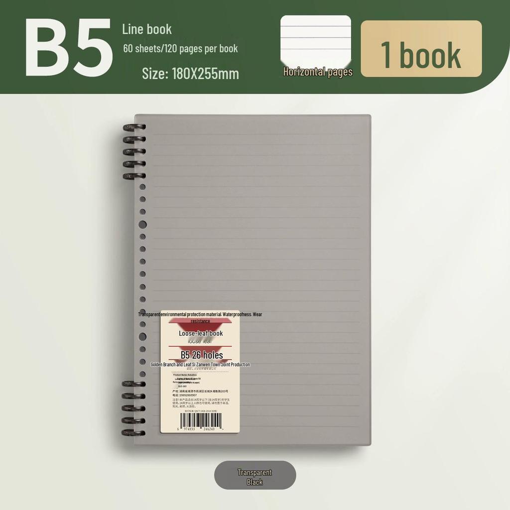 Ergonomic Loose-Leaf Notebook with Removable Coils for Students - Thickened Design