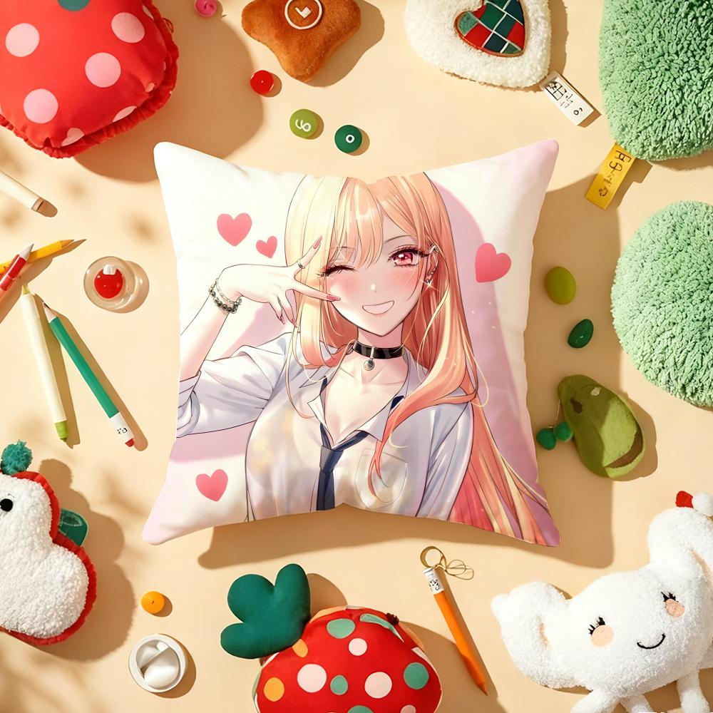 Anime MMy Dress Up Darling Cushion Cover Plush Fabric Soft DoubleSided Printed Sofa Warm Winter Home Gift Pillow Cover