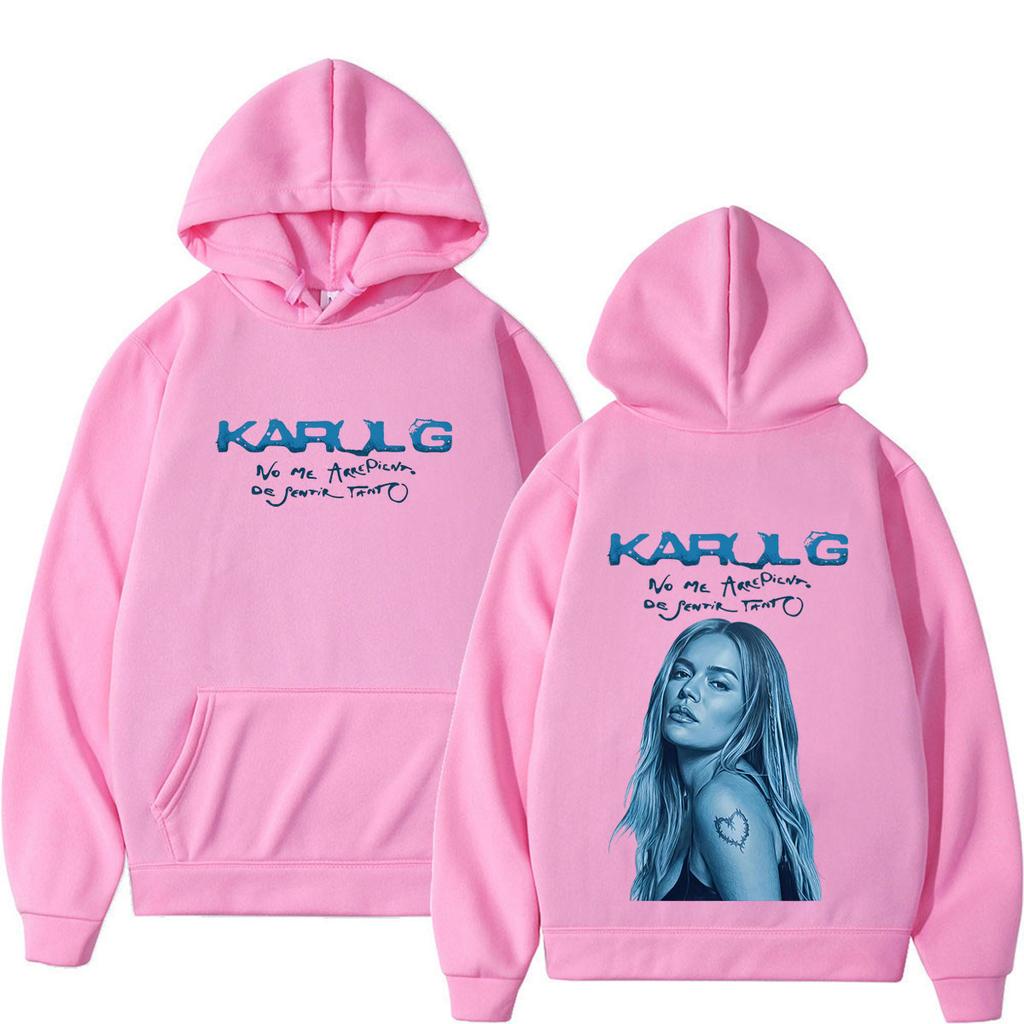 Karol G Album No Me Arrepiento De Sentir Tanto Hoodie Men Women Fashion Long Sleeves Casual Sweatshirt Fan Gifts