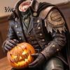 Rustic Gothic Home Accents Resin Headless Horseman Statue with LED Warm Glow, Lighted Halloween Handmade Legend Collectible Sculpture, Tabletop Decor