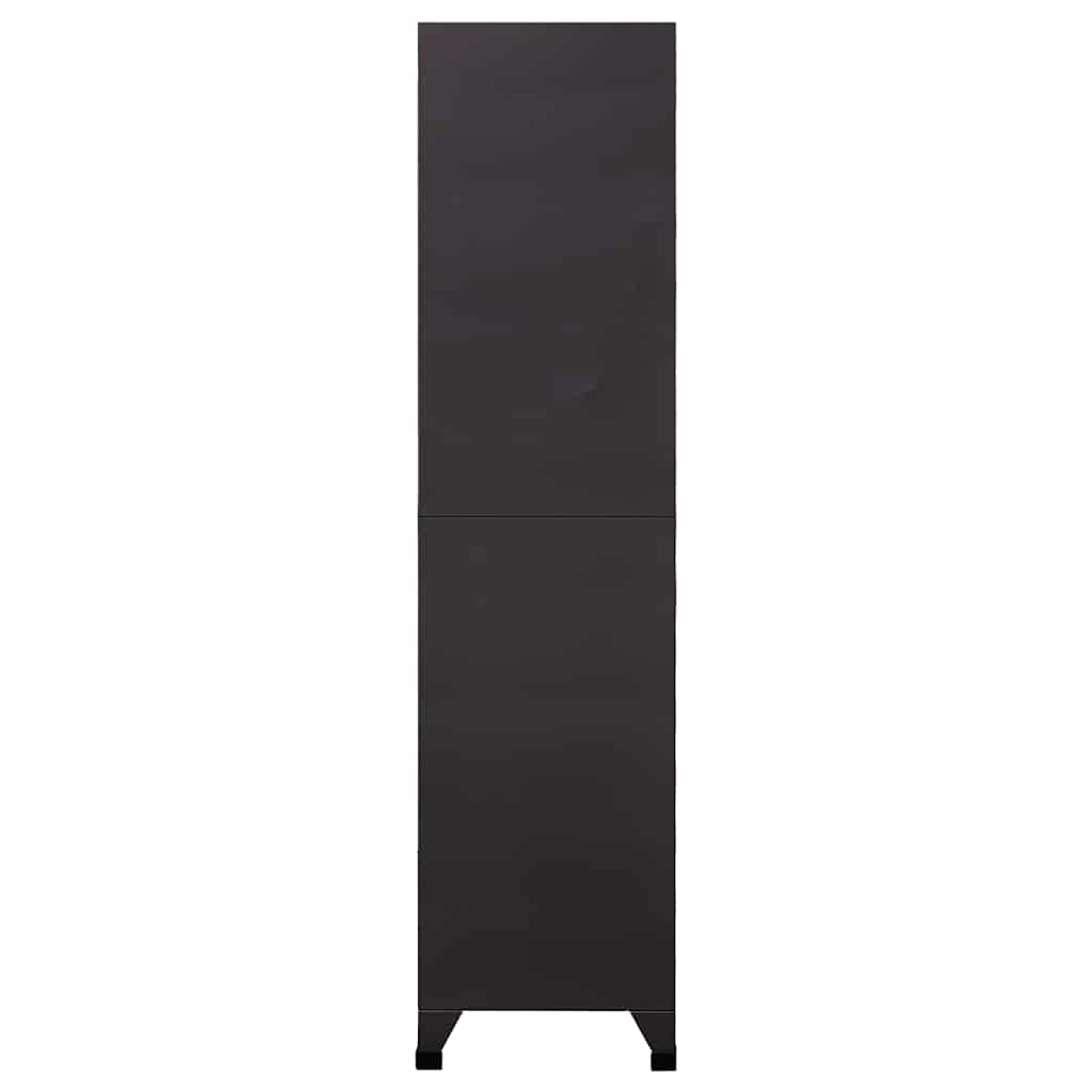 Locker Cabinet Anthracite and White 90 x 40 x 180 cm Steel