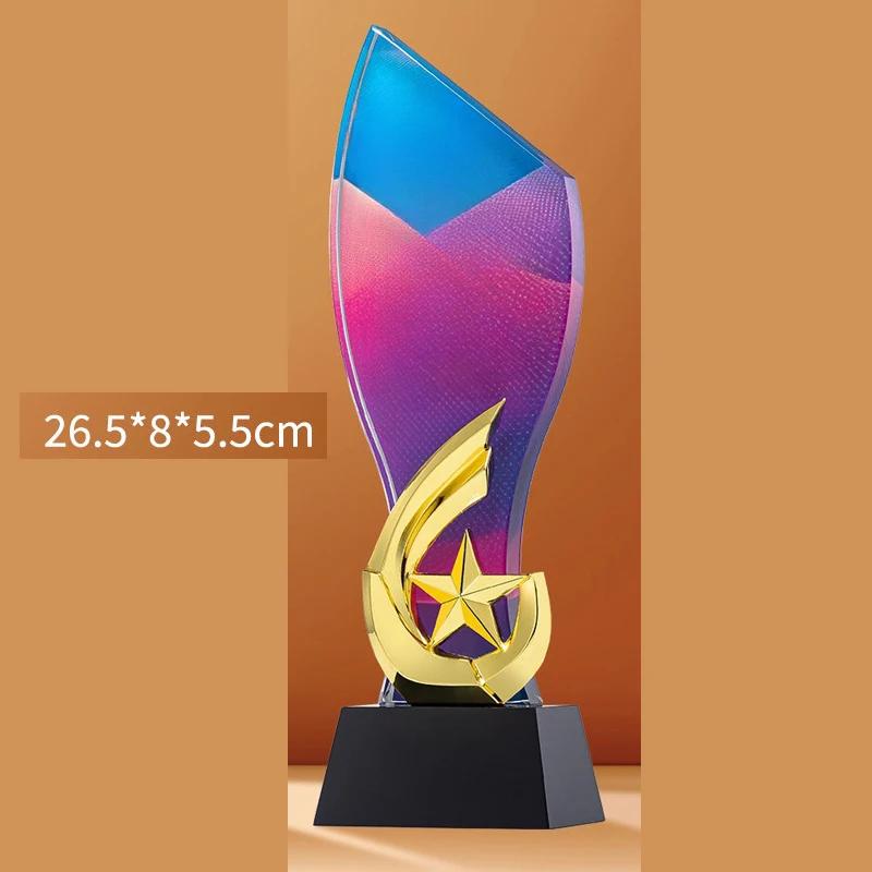 Maßgeschneiderte Kreative Hochwertige Kristalltrophäe, Wettbewerbspreis Jahresversammlung Souvenir, Heimdekoration, Auszeichnungsmedaille für Mitarbeiter, 1 Stück