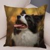 Cute Scottish Border Collie Pillowcase Dog Print  Decor Pet Animal Cushion Cover Sofa