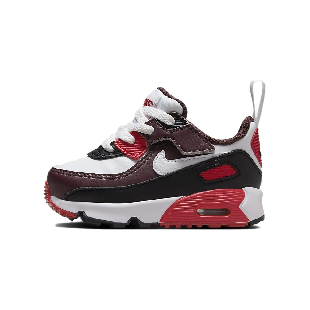 Nike Air Max 90 EasyOn TD Burgundy Crush University Red Baby Sneakers Black White HF6359-600